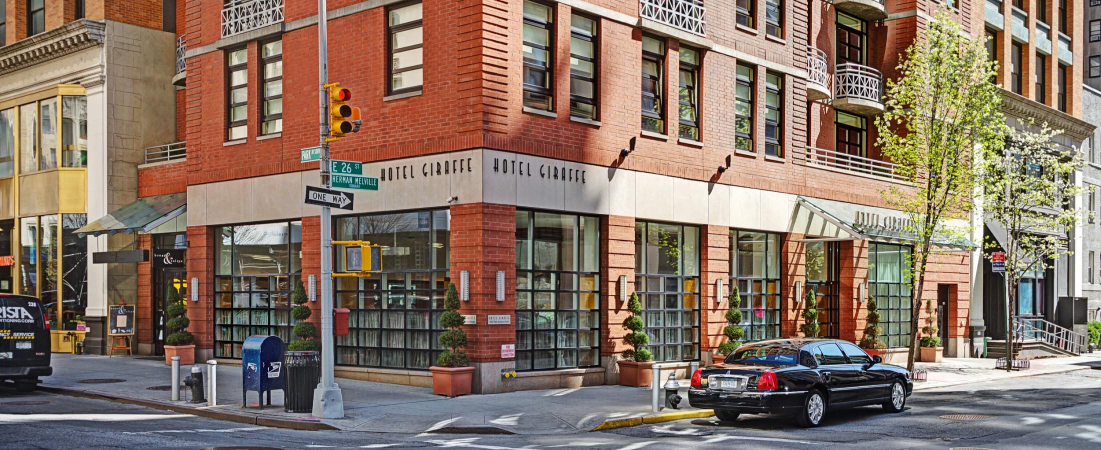 Hotel Giraffe is located on the corner of East 26th St and Park Ave South, just east of Madison Square Park.