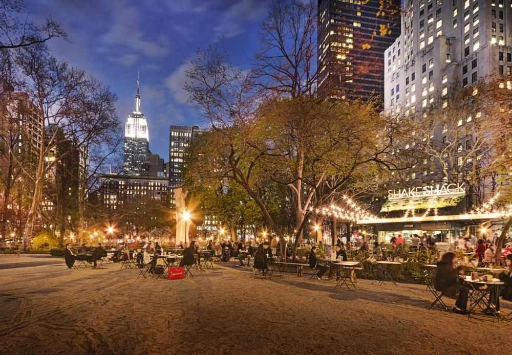 Madison Square Park at dusk