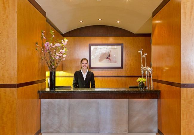 Guest service agent at front desk