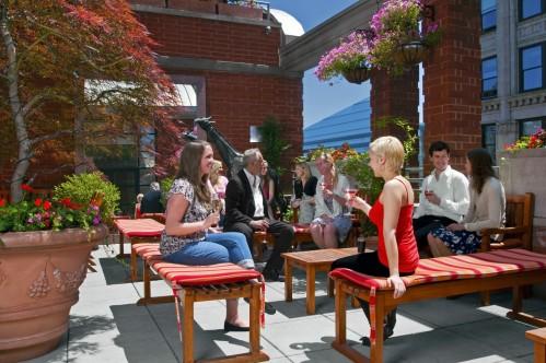 Hotel Giraffe's Rooftop Garden opens for cocktails, weather permitting, in the warmer weather.