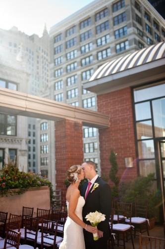 Couple on our rooftop garden celebrating their marriage! Photo courtesy of Jennifer Davis Photography