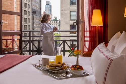 More than half of the Hotel Giraffe Guestrooms come with a small, Juliet Balcony.